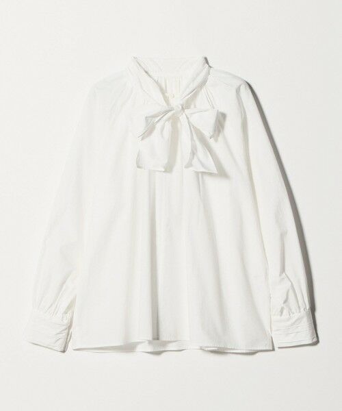 セール】 コットン ソリッド&ストライプ ボウタイブラウス （シャツ