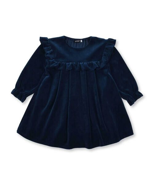 セール】 ベロア フリル フレア ワンピース (90~140cm) （ワンピース