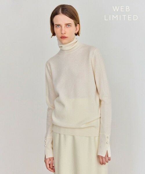 セール】 【WEB限定・洗える】ALSACE / パール釦タートルネックウール