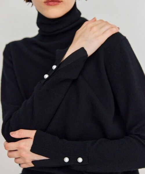 セール】 【WEB限定・洗える】ALSACE / パール釦タートルネックウール