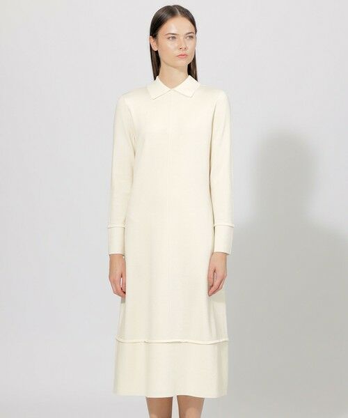 セール】 【La maglia】 シャツカラー ニットドレス （ロング・マキシ