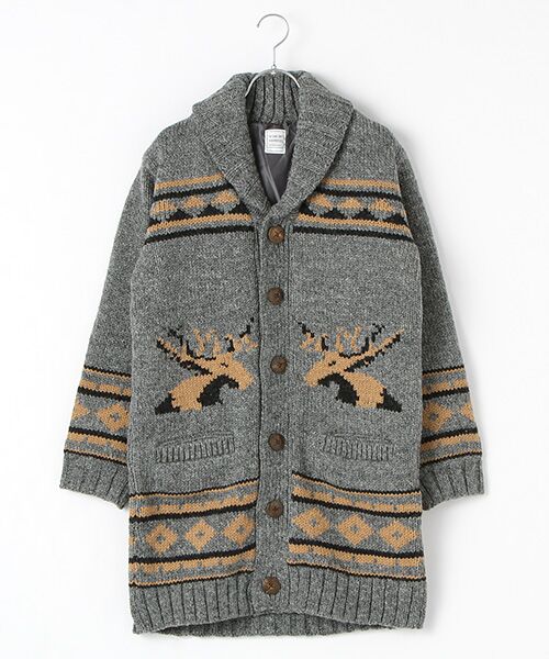 セール】 ハンドニットカウチンショールカラーコート （カーディガン