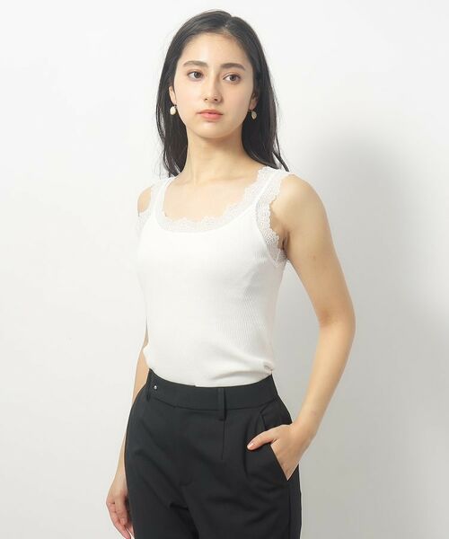 前後2way レースタンクトップ【洗濯機洗い可】 （キャミソール
