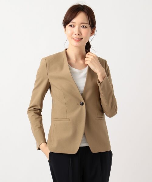 セール】 【セットアップ】T／R Georgette ノーカラージャケット