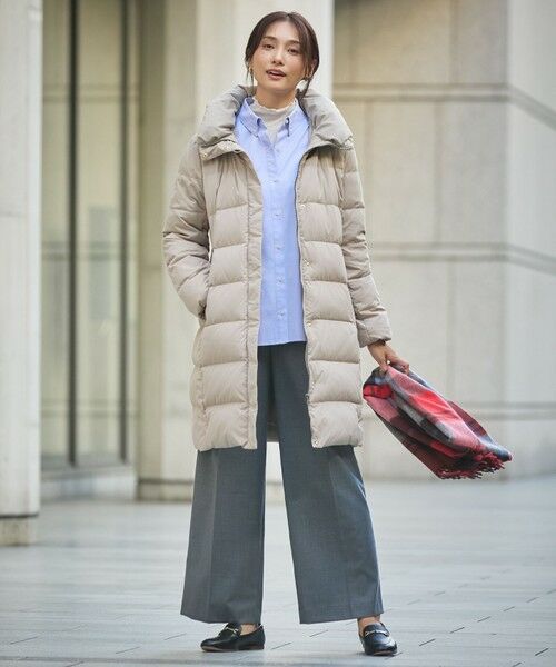 セール】 ブラッシュドマルチポリ ロング ダウン コート （ダウン