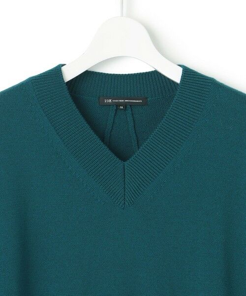 セール】 【洗える】ウールミドルゲージ Vネック チュニック ニット