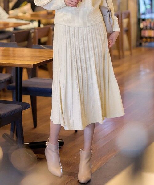 セール】 【セットアップ対応】スフレケーブルニット スカート （ミニ