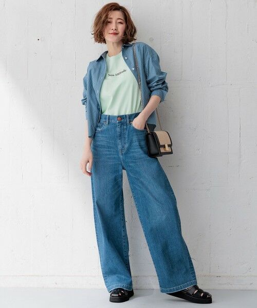 セール】 【一部店舗限定】23区DENIM ストレッチ ワイドパンツ
