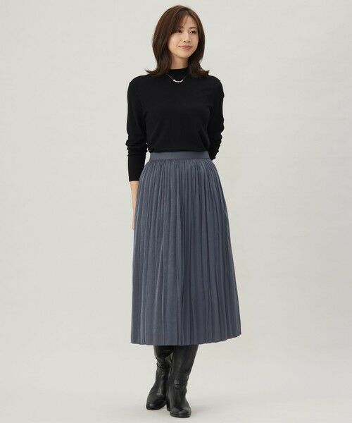 セール】 【洗える】マロンサテン ランダムプリーツ スカート （ロング