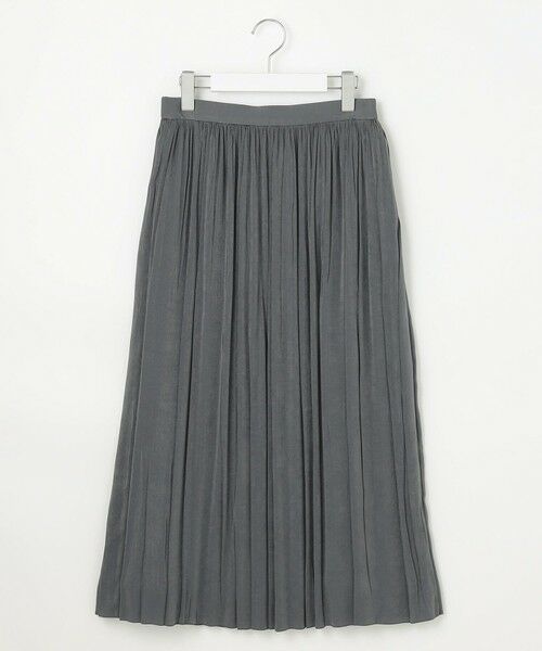 セール】 【洗える】マロンサテン ランダムプリーツ スカート （ロング