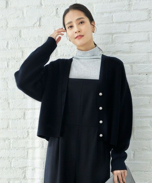 洗える】ウールカシミヤブレンドラメスパンコールニット カーディガン