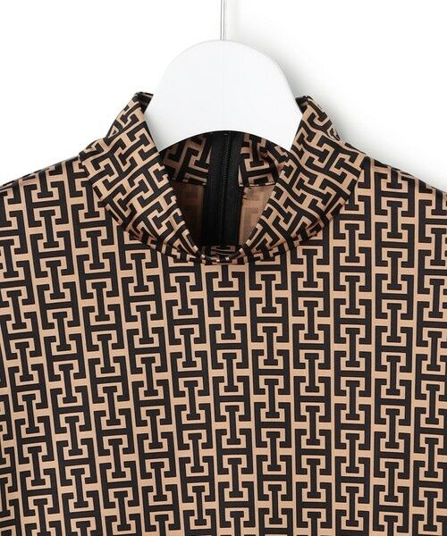 30th ANNIVERSARY】 モノグラムプリントスムース ボウタイブラウス