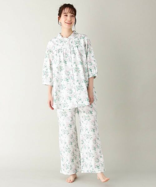 フラワー七分袖パジャマ （ルームウェア）｜LAURA ASHLEY / ローラ