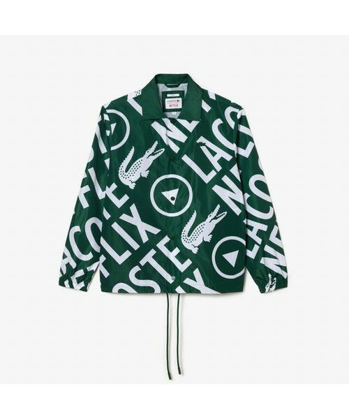 セール】 『Lacoste x Netflix』 総柄コーチジャケット （ブルゾン