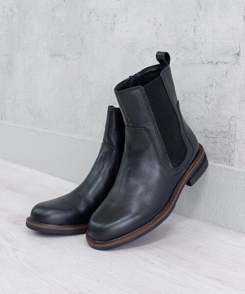 セール】 【本革】【3E】サイドゴアミドルブーツ 6713 （ブーツ