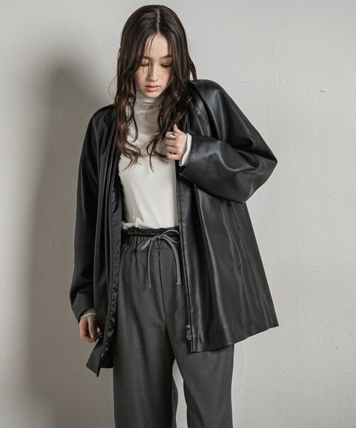 セール】 EGGレザーライクブルゾン （テーラードジャケット）｜MAYSON