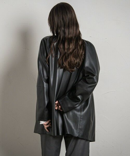 セール】 EGGレザーライクブルゾン （テーラードジャケット）｜MAYSON