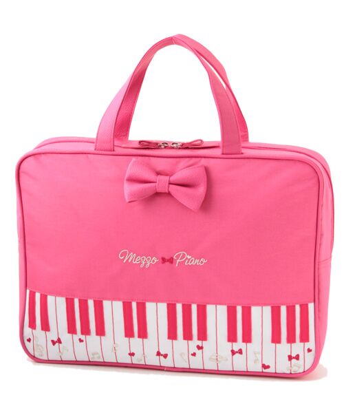 セール】 リボンモチーフつき鍵盤デザインレッスンバッグ （トート