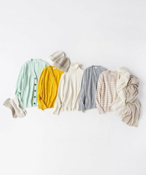 セール】 【洗える】ピュアカシミヤ ボーダー ニット （ニット