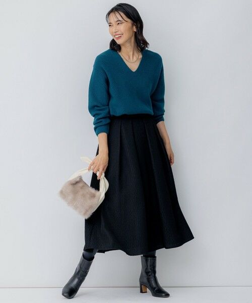 セール】 【洗える】ウールミドルゲージ Vネック ニット （ニット