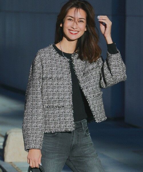 セール】 【VERYコラボ 】ファンシーツイード ジャケット （ノーカラー