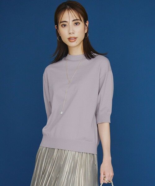 セール】 【洗える】ヴィスコースストレッチ 半袖 ニット （ニット