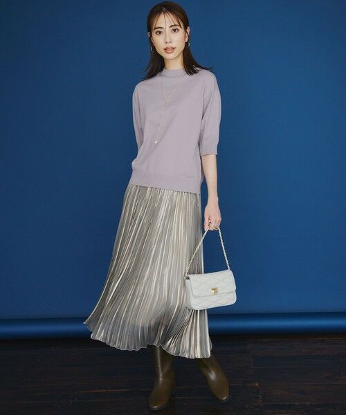 セール】 シャイニー プリーツスカート （ロング・マキシ丈スカート