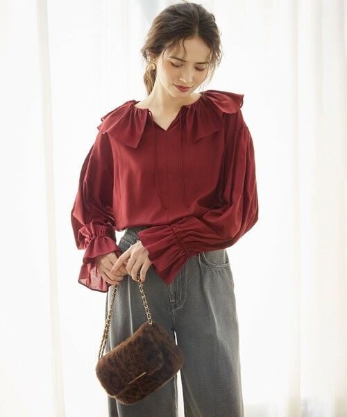 セール】 【SLOW/一部店舗限定】テンセルコットンジョーゼット フリル