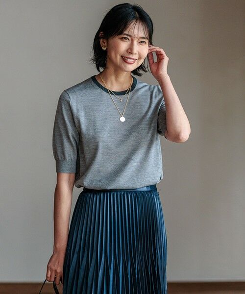 セール】 【洗える】サステナブルウール 半袖 ニット （ニット