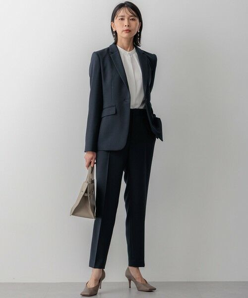 セール】 【洗える】ウールライクカルゼ テーパードパンツ （その他