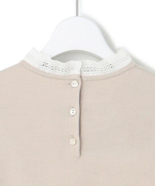 セール】 【洗える】ヴィスコースストレッチ レースコンビ ニット