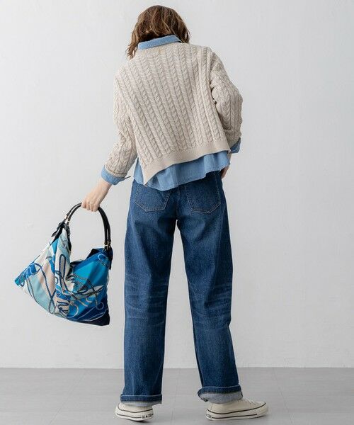 セール】 【Oggi3月号掲載/洗える】コットンギマ ケーブル ニット