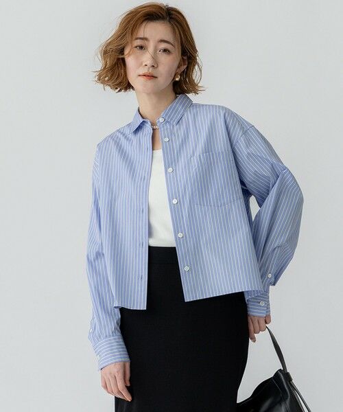 セール】 【洗える】CANCLINI クロップド テントライン シャツ