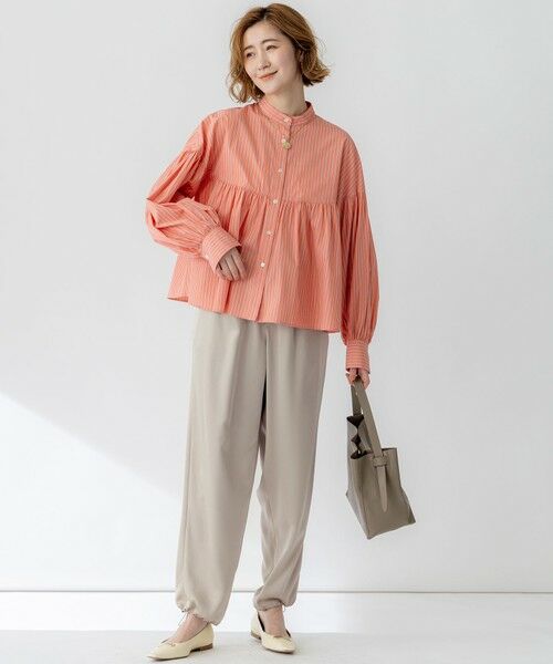 セール】 【洗える】CANCLINI ギャザー フレア ブラウス （シャツ