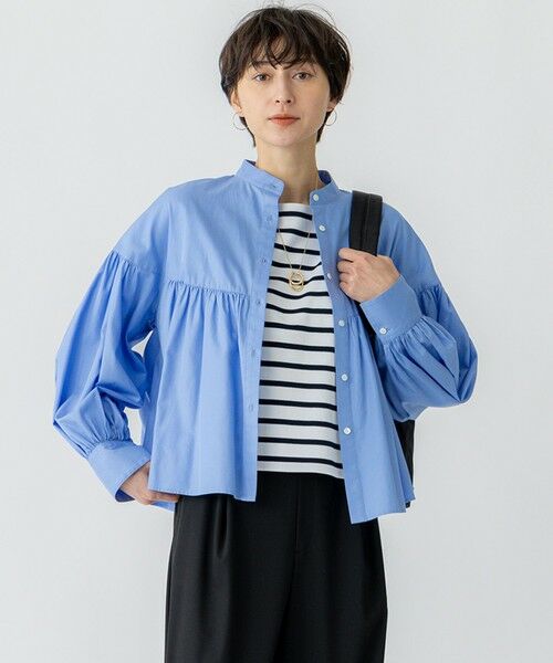 セール】 【洗える】CANCLINI ギャザー フレア ブラウス （シャツ