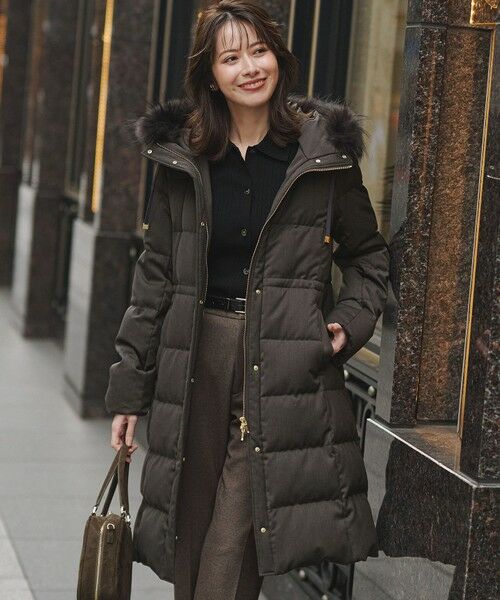 セール】 【撥水加工】ブライトウール ロングダウンコート （ダウン