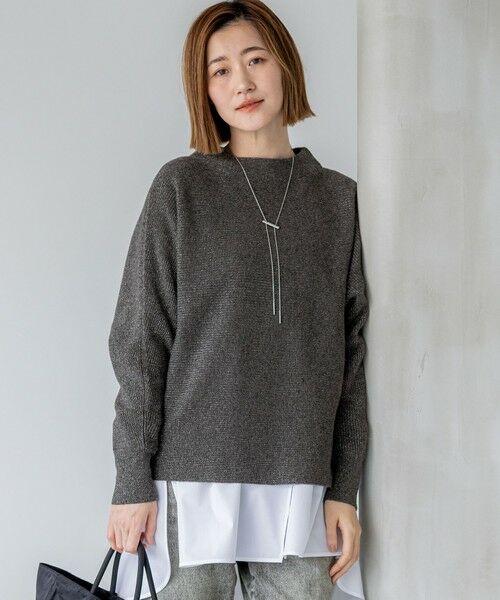 セール】 【洗える】ウールカシミヤラメ ドルマンスリーブ ニット