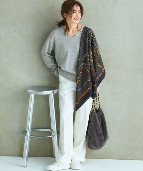 見上愛さんコラボカラー/VERY・GISELe掲載】カシミヤブレンド Vネック