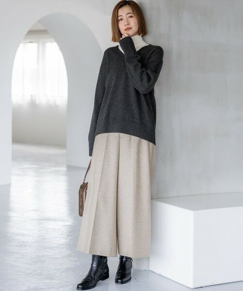 見上愛さんコラボカラー/VERY・GISELe掲載】カシミヤブレンド Vネック