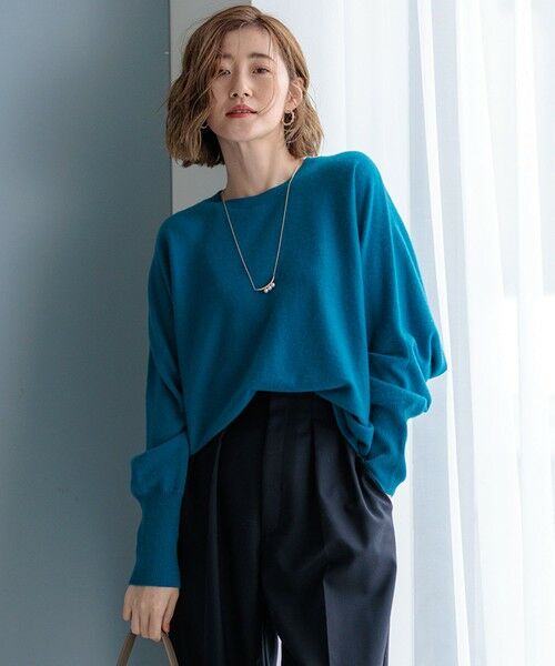 セール】 【洗える】ピュアカシミヤ ドルマンスリーブ ニット （ニット