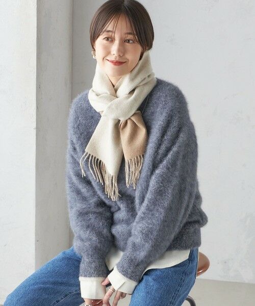 セール】 ソリッド カシミヤ リバーシブル マフラー （マフラー