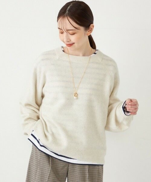 セール】 SHIPS Colors:フォックス アンゴラ ミックス クルーネック