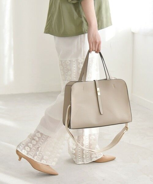 セール】 quaranciel: フロントデザイン ボストン トートバッグ（A4