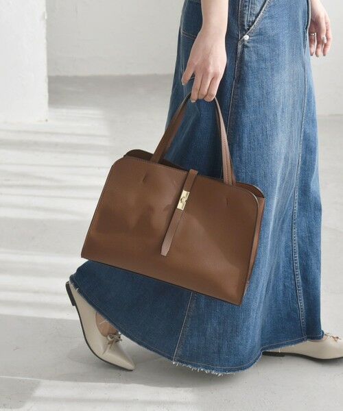 セール】 quaranciel: フロントデザイン ボストン トートバッグ（A4