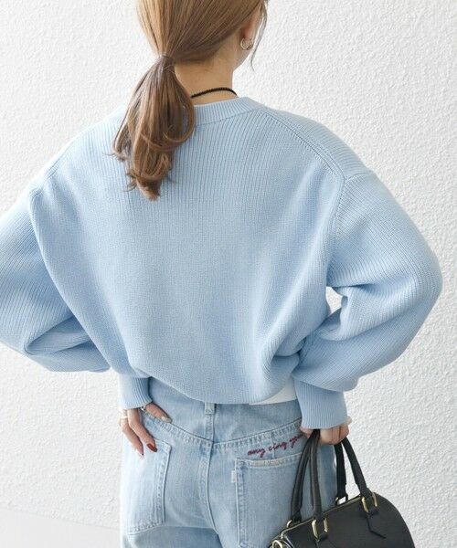 セール】 SHIPS any:〈手洗い可能〉アゼ コンパクト クルーネック