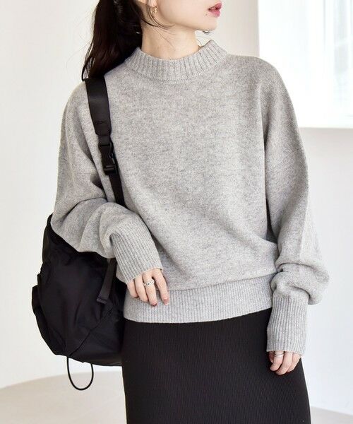 quaranciel: AQUA カシミヤ ミックス 2way ハイネック カーディガン