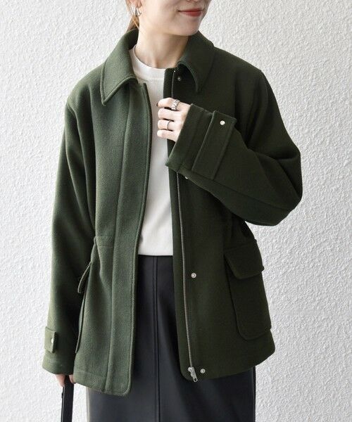 セール】 SHIPS any: メルトン ジップ フィールド コート （その他