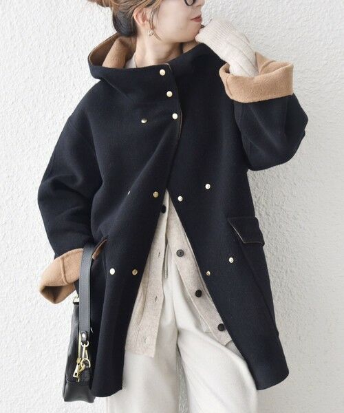 SHIPS any: リバー フーデッド Aライン ミドル コート （その他