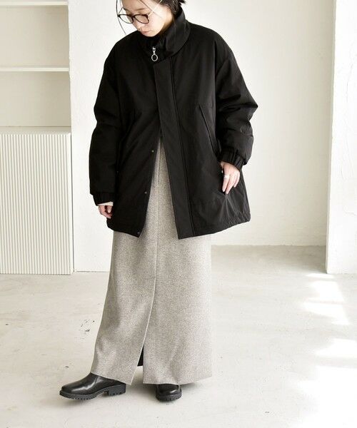 セール】 quaranciel:〈撥水加工〉中綿 スタンドカラー ダブル ジップ