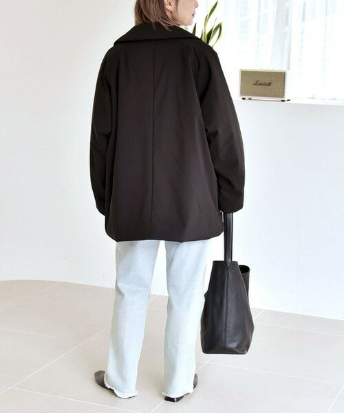 quaranciel:〈撥水加工〉中綿 テーラード ミドル Wボタン ジャケット